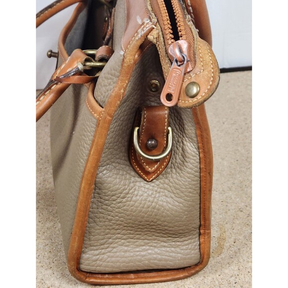 Dooney & Bourke Vintage Pebble Leather Bag Cream Brown Purse Handbag USA - Picture 8 of 16